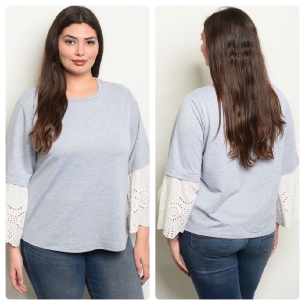 ✨3 pack ✨ PLUS size grey top